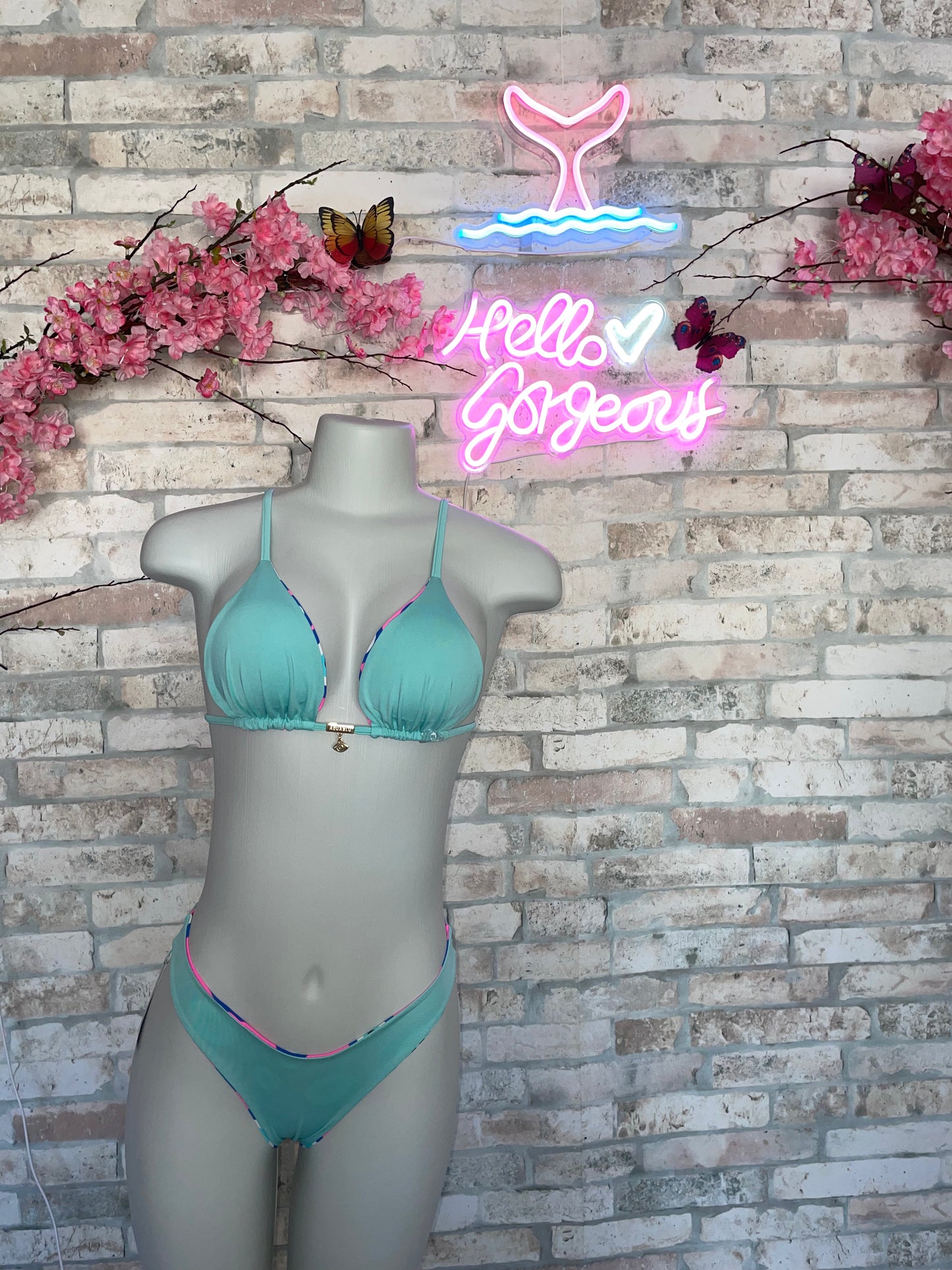 Top Bikini Bianca Evil Eye Pink Reversible