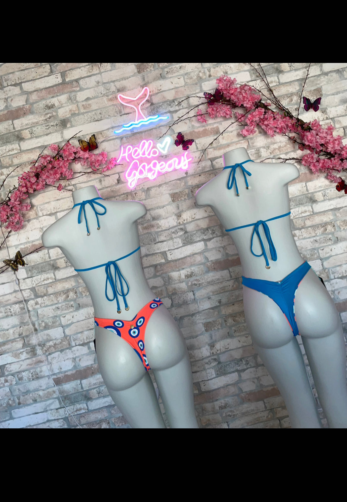 Bikini Bianca Evil Eye Orange Reversible