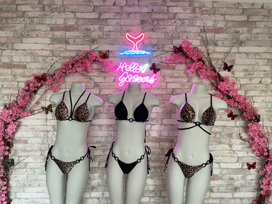 Bikini Mia Animal Print (Ring) Reversible Black