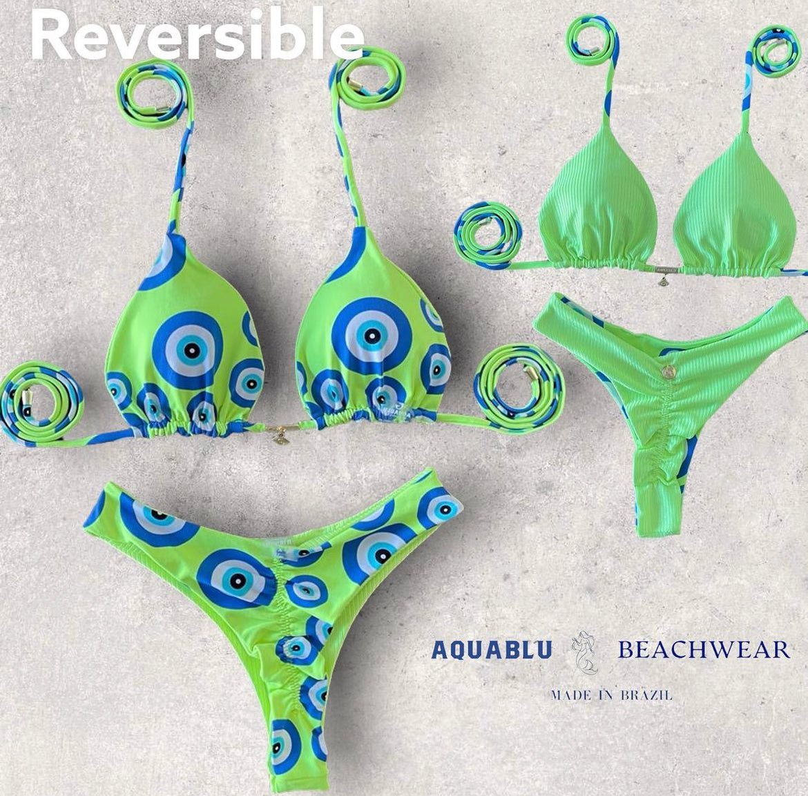 Bikini Bianca Evil Eye Neon Reversible