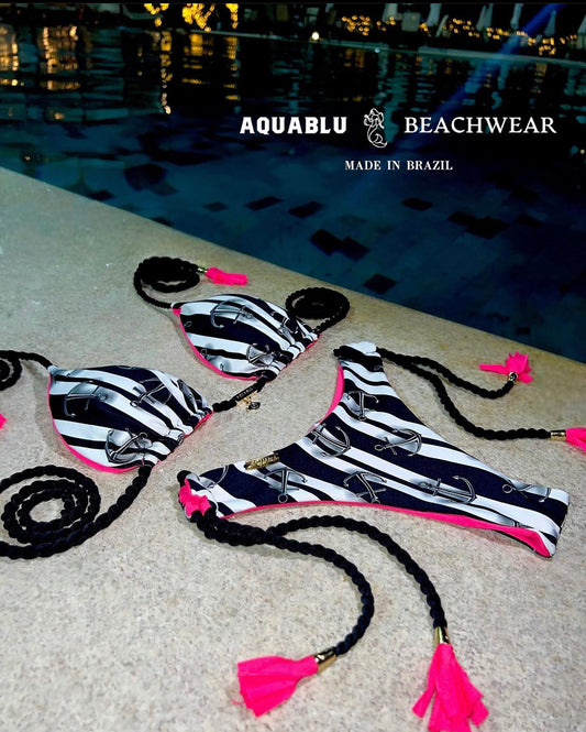 Bikini Giselle Black and Pink Reversible