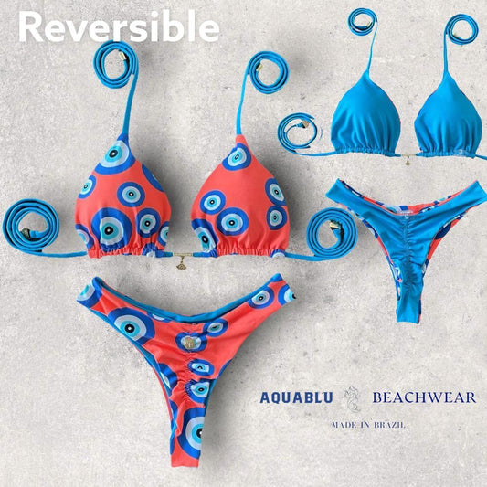 Bottom only Bikini Bianca Evil Eye Orange Reversible