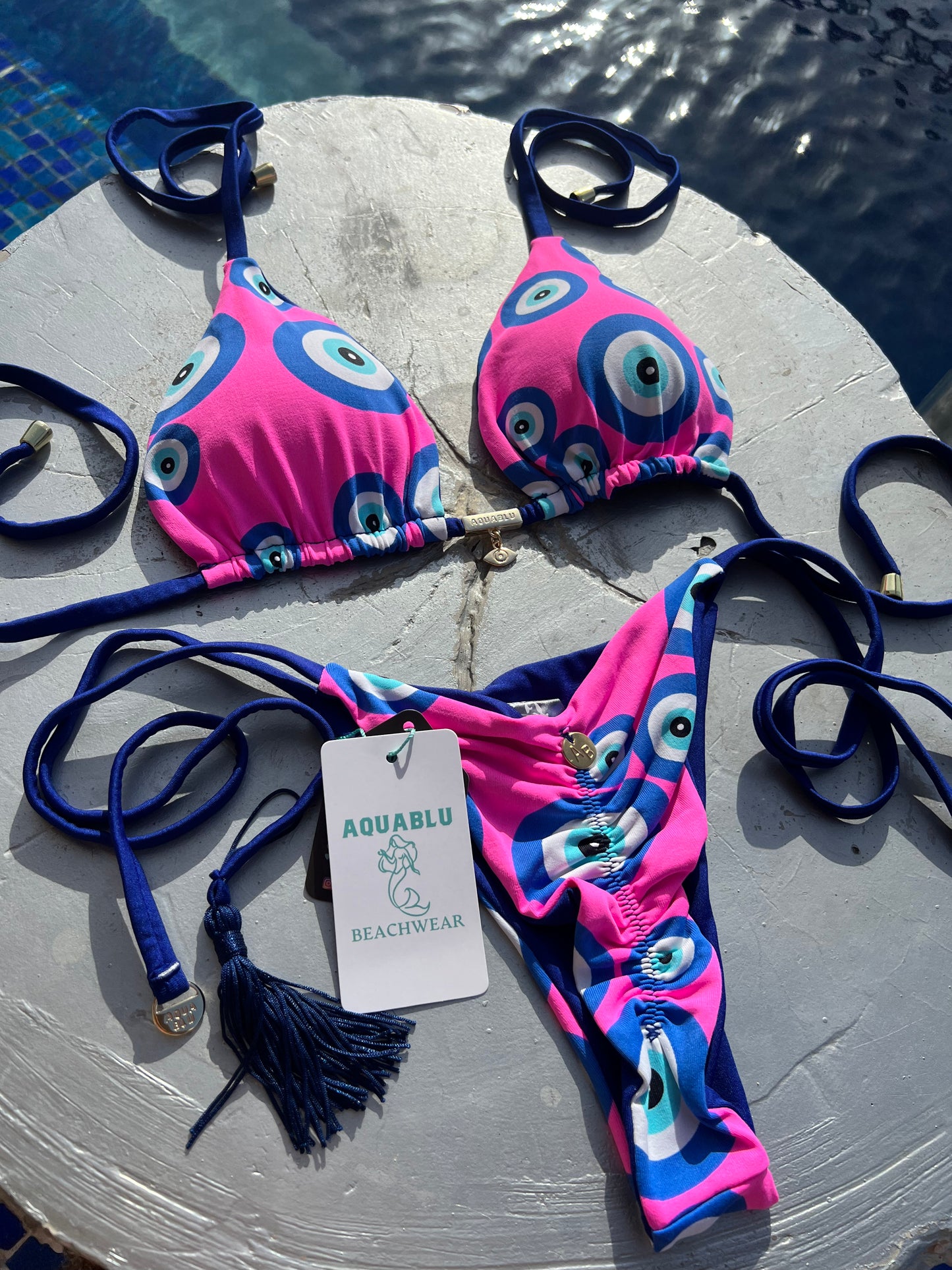 Bikini Mia Evil Eye Pink Reversible