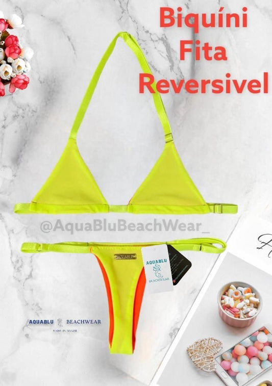 Bikini Fita Neon Reversible Orange