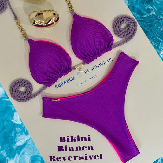 Bikini Bianca Purple (Chain) Reversible Pink