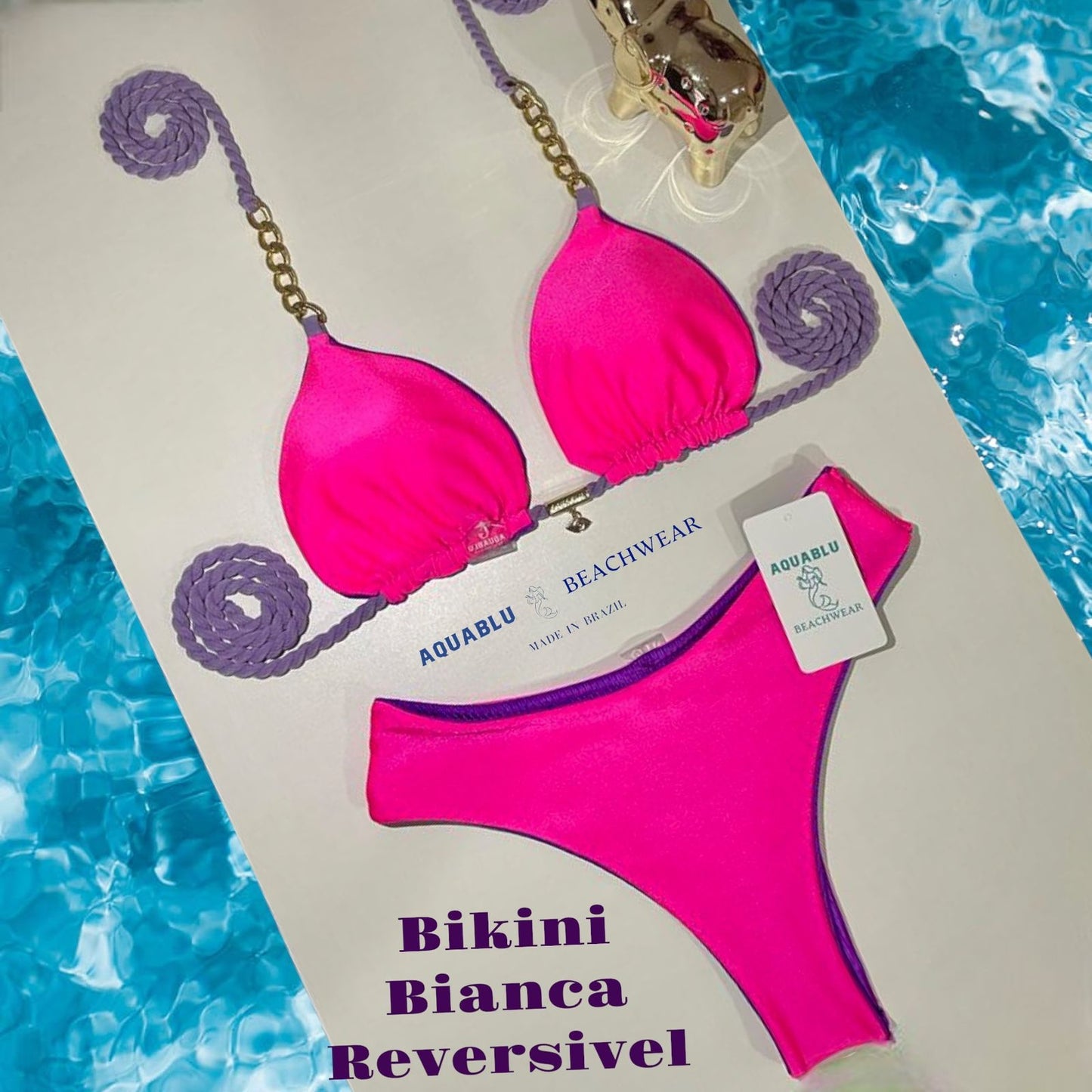 Bikini Bianca Purple (Chain) Reversible Pink