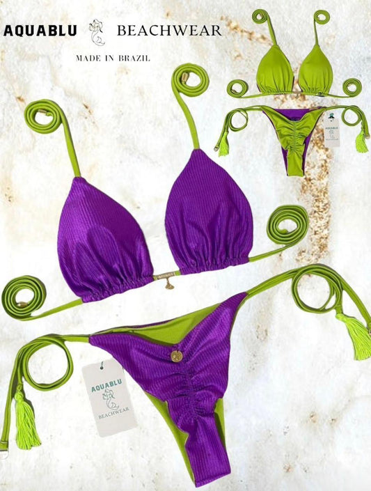 Bikini Mia Purple Reversible Green
