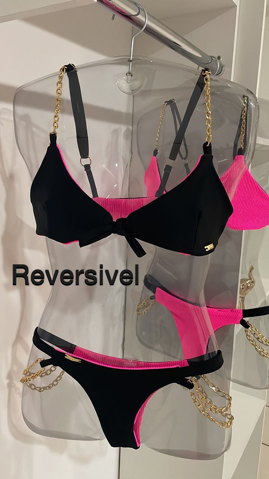 Bikini Ibiza Black Reversible to Pink