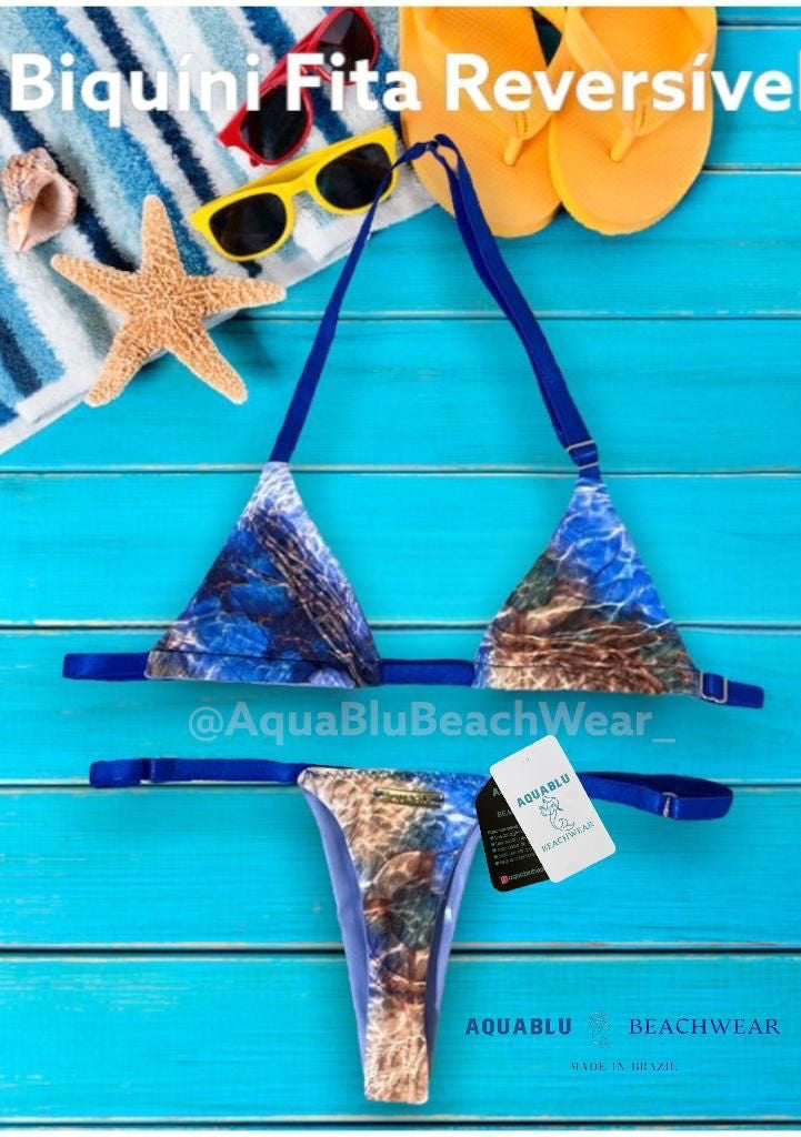 Bikini Fita Oceano Reversible Blue